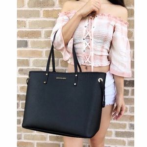 Michael Kors Black Tote + Clutch (Jet Set Travel)